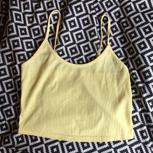 Yellow ribbed summer pacsun crop top